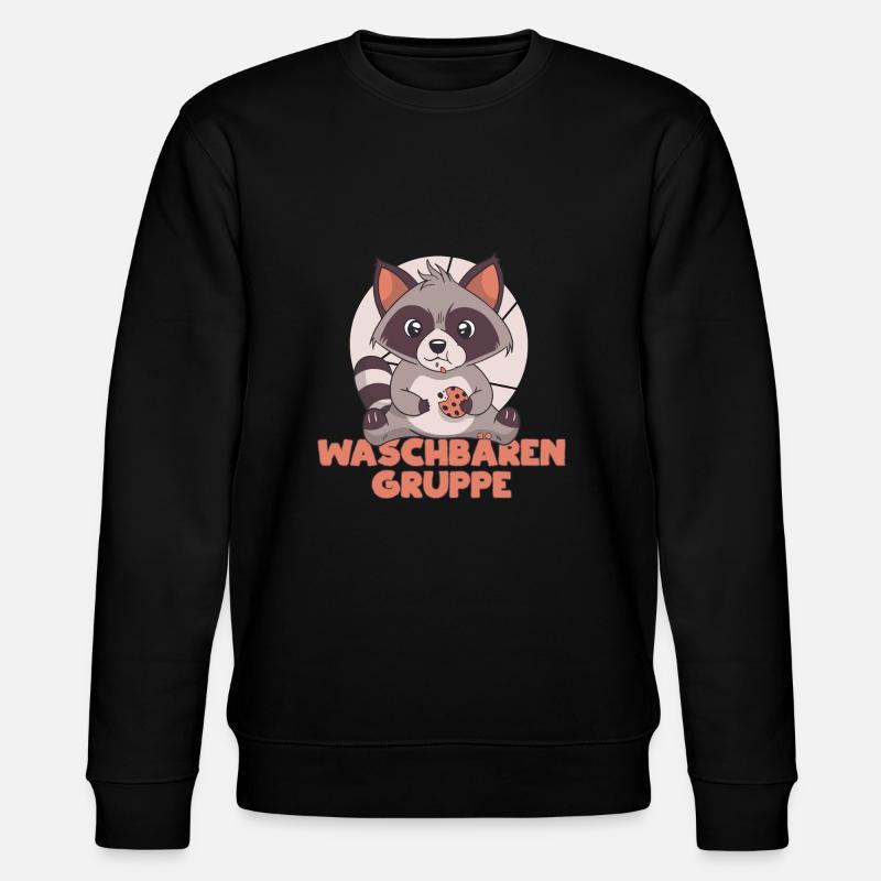 Waschbären Gruppe Kindergarten - Stanley/Stella Unisex Bio-Sweatshirt CHANGER  - Schwarz