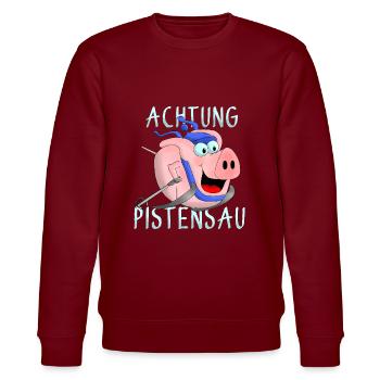 Watch out for the piste - Stanley/Stella CHANGER Unisex Organic Sweatshirt - burgundy - Front - Nik (191cm) & Marisol (170cm)