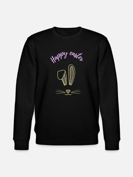 Easter Bunny Ears Saying Gift - Stanley/Stella CHANGER Unisex Organic Sweatshirt - black
