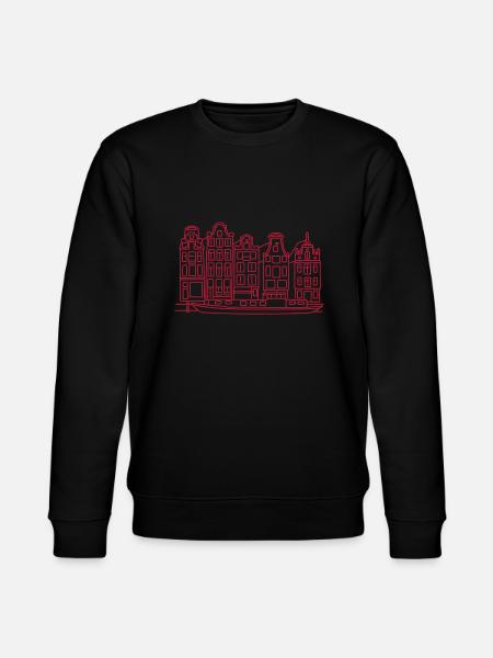 Amsterdam Grachtenhäuser - Stanley/Stella Unisex Bio-Sweatshirt CHANGER - Schwarz