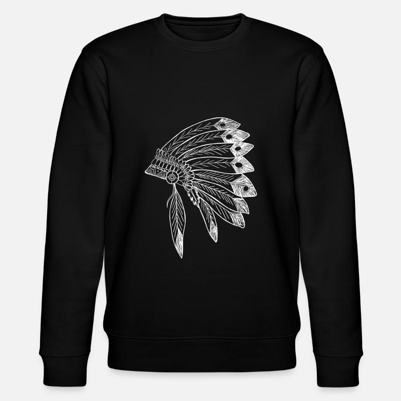 Indianer - Stanley/Stella Unisex Bio-Sweatshirt CHANGER  - Schwarz