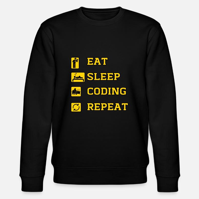 Eat Coding Repeat - Stanley/Stella CHANGER Unisex Organic Sweatshirt - black