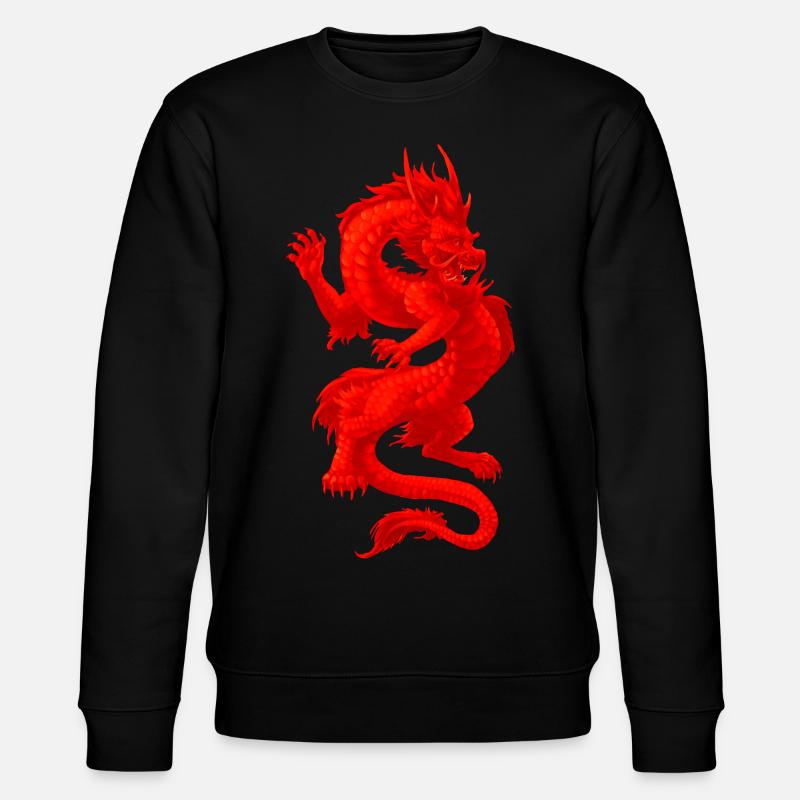 Leuchtender Drache - Stanley/Stella Unisex Bio-Sweatshirt CHANGER  - Schwarz