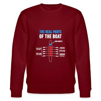 Rudern Ruderer Ruderboot Trainer Spruch Geschenk - Stanley/Stella Unisex Bio-Sweatshirt CHANGER  - Burgunderrot - Vorne - Nik (191cm) & Marisol (170cm)