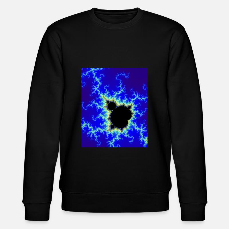 Fraktal-Apfelmännchen-Blau - Stanley/Stella Unisex Bio-Sweatshirt CHANGER  - Schwarz