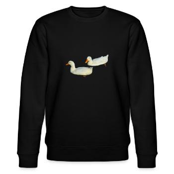 Duck - Stanley/Stella Unisex Bio-Sweatshirt CHANGER  - Schwarz - Vorne - Nik (191cm) & Marisol (170cm)