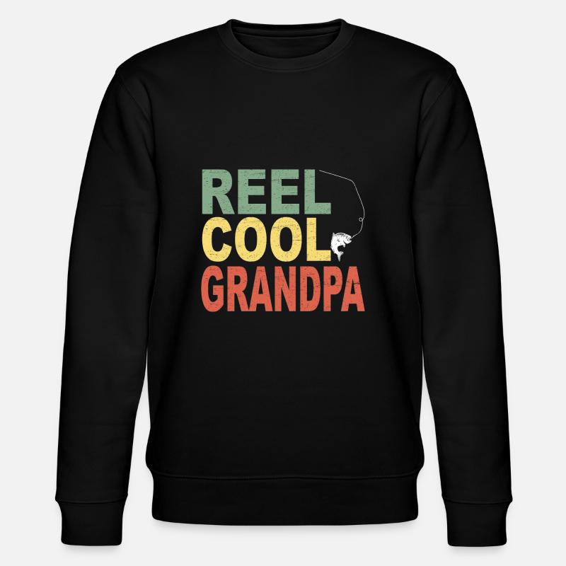 Fischen Opa Geschenkidee - Stanley/Stella Unisex Bio-Sweatshirt CHANGER  - Schwarz