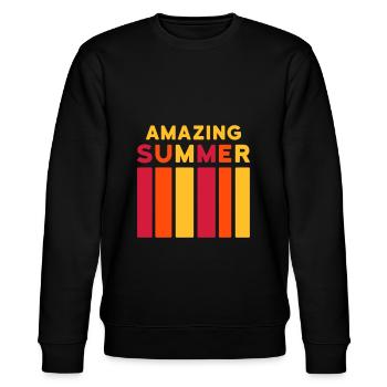 Amazing Summer (Balken) - Stanley/Stella Unisex Bio-Sweatshirt CHANGER  - Schwarz - Vorne - Nik (191cm) & Marisol (170cm)