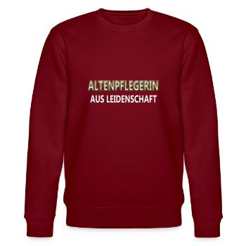 Altenpflegerin - Stanley/Stella Unisex Bio-Sweatshirt CHANGER  - Burgunderrot - Vorne - Nik (191cm) & Marisol (170cm)