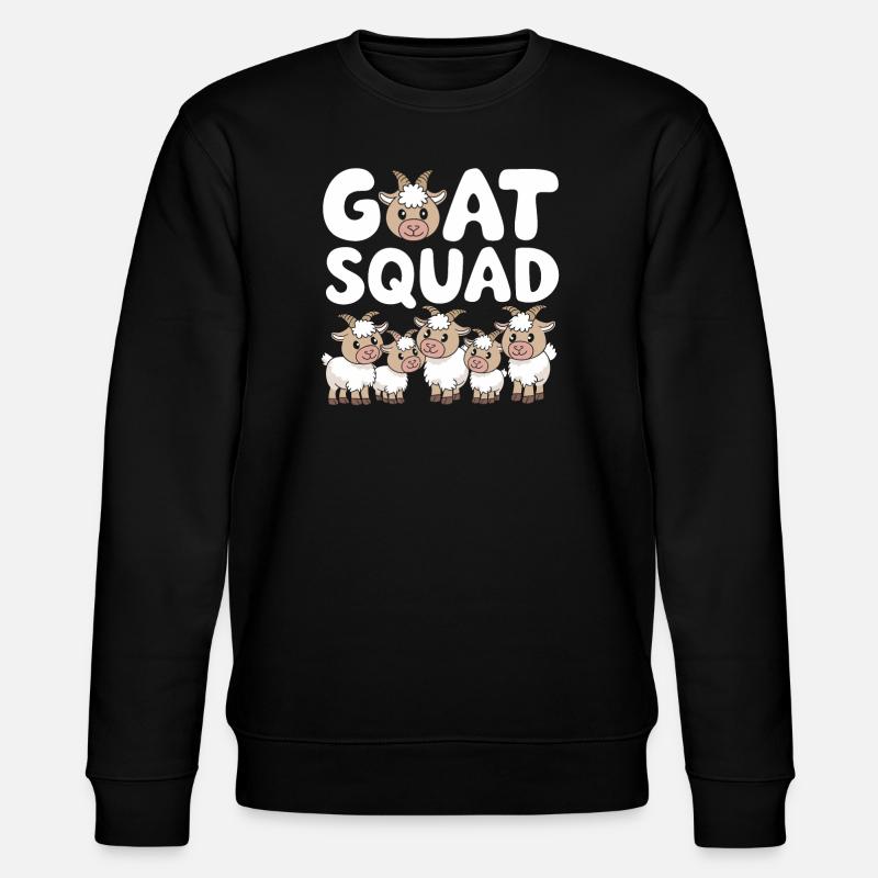 Ziege Gruppen Design Ziege Squad - Stanley/Stella Unisex Bio-Sweatshirt CHANGER  - Schwarz