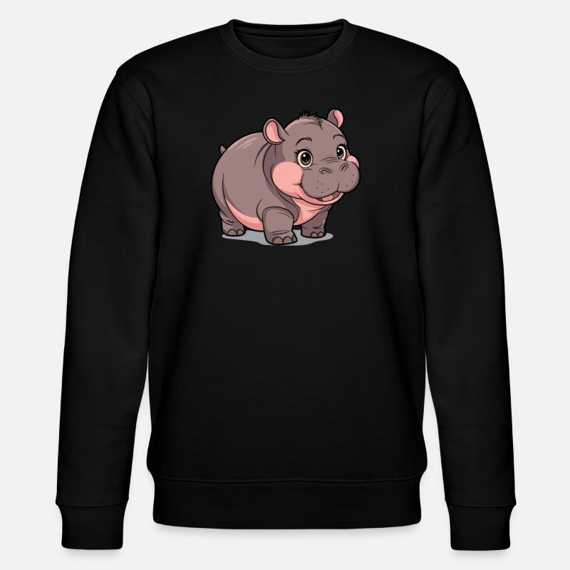 Moo Deng Nilpferd Hippo - Stanley/Stella CHANGER Unisex Organic Sweatshirt - black