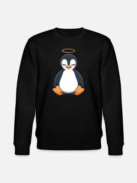 Cute penguin with halo - Stanley/Stella CHANGER Unisex Organic Sweatshirt - black