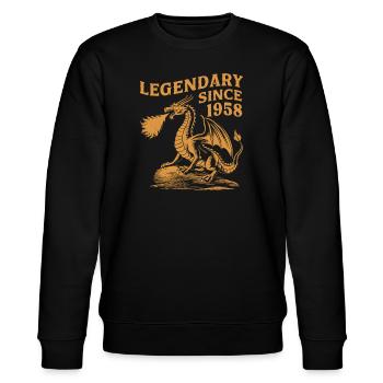 Legendär Seit 1958 Geburtstag Drachen Fantasy - Stanley/Stella Unisex Bio-Sweatshirt CHANGER  - Schwarz - Vorne - Nik (191cm) & Marisol (170cm)