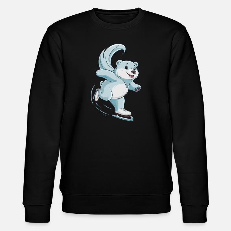 Eisbahn Eisbär Schlittschuhfahren - Stanley/Stella Unisex Bio-Sweatshirt CHANGER - Schwarz