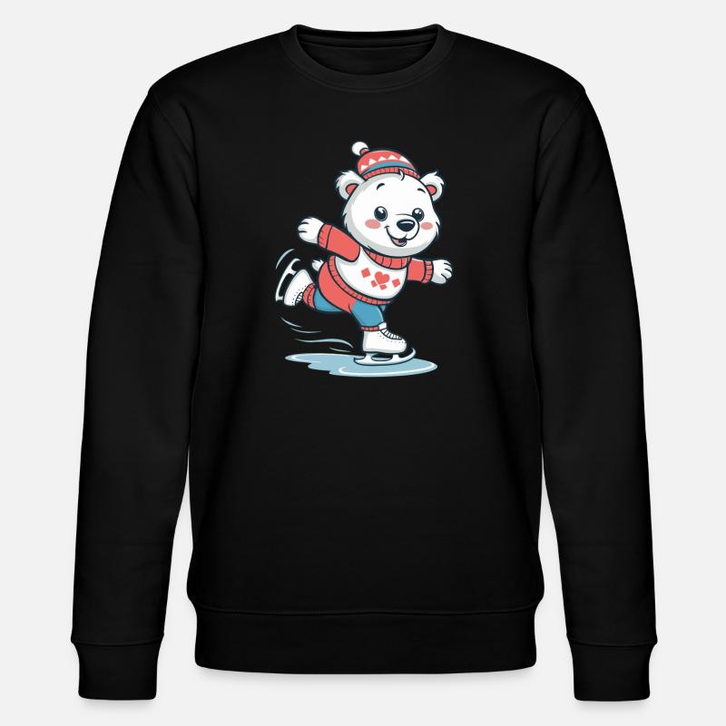 Cute polar bear skating - Stanley/Stella CHANGER Unisex Organic Sweatshirt - black