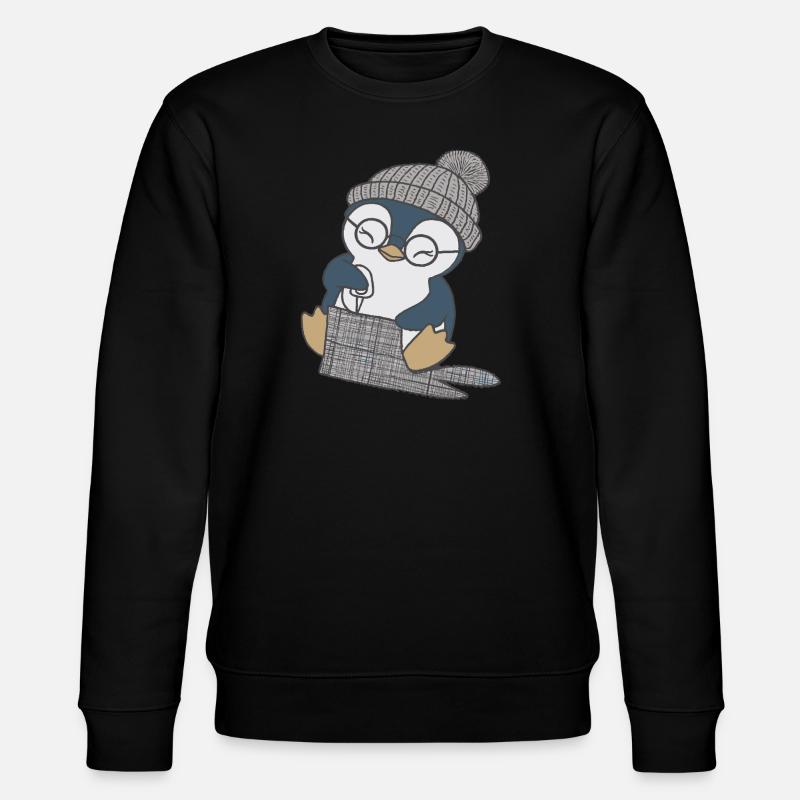 Pingouin mignon cousant avec chapeau - Sweat bio CHANGER Stanley/Stella Unisexe - noir