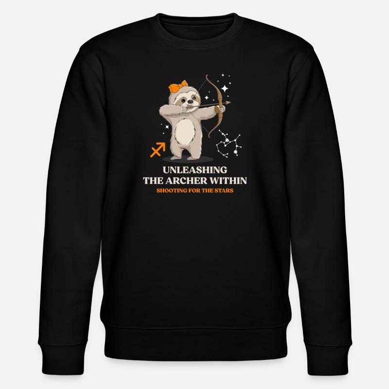 Schütze Sternzeichen Faultier: Entfessle den - Stanley/Stella Unisex Bio-Sweatshirt CHANGER  - Schwarz