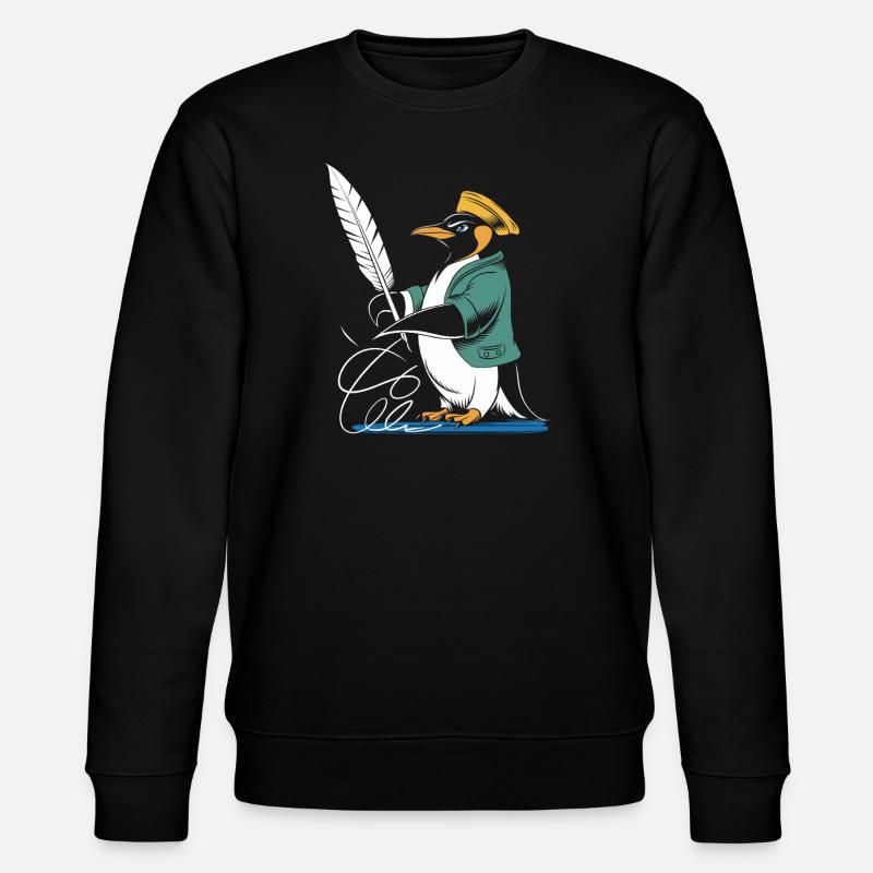 Calligraphie Pingouin Créativité avec Plume - Sweat bio CHANGER Stanley/Stella Unisexe - noir