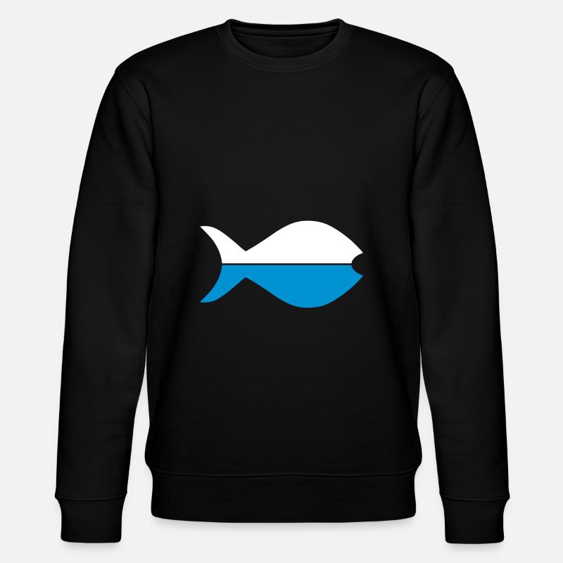 Zwei Fischhälften - Stanley/Stella Unisex Bio-Sweatshirt CHANGER  - Schwarz