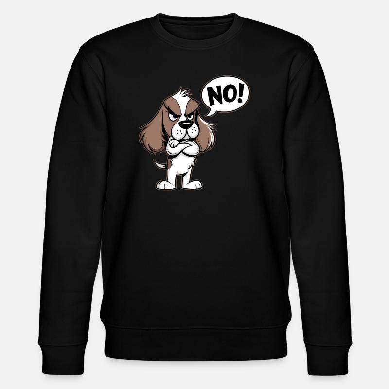 Cocker Spaniel disant "Non ! - Sweat bio CHANGER Stanley/Stella Unisexe - noir