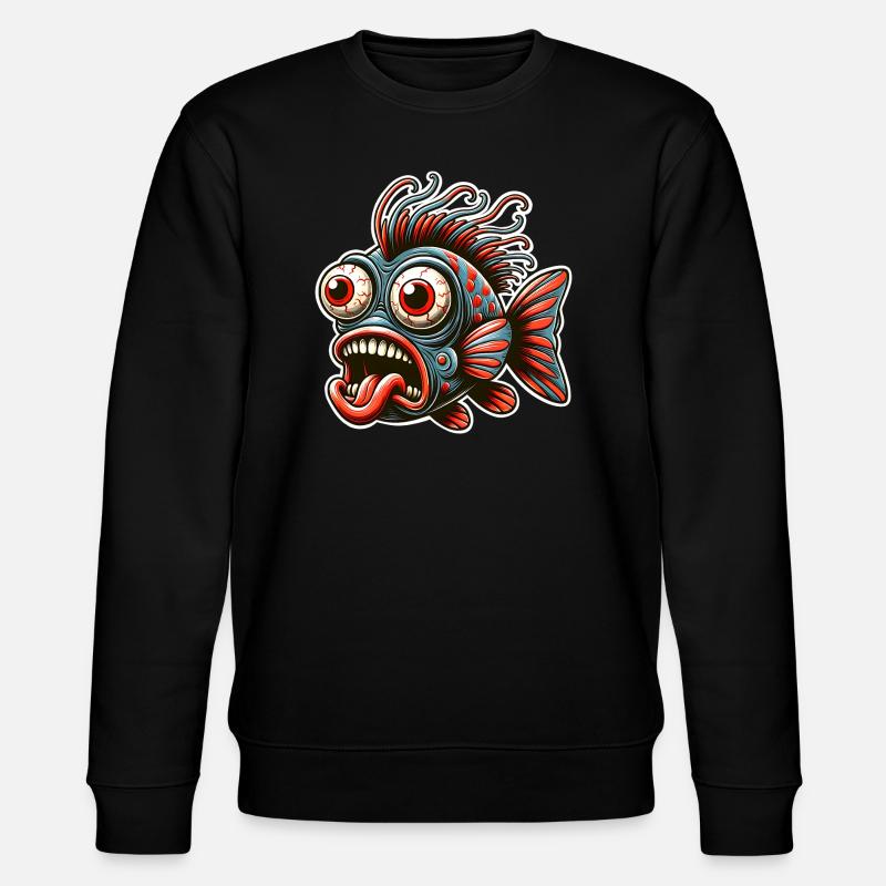 Fisch Crazy - Stanley/Stella Unisex Bio-Sweatshirt CHANGER  - Schwarz