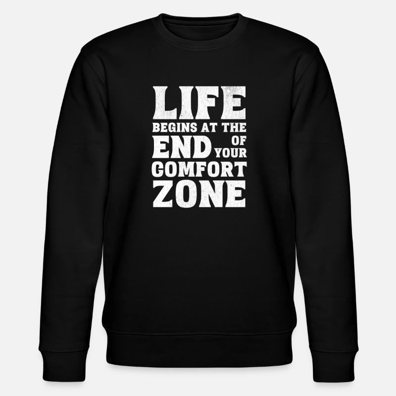 Komfortzone Statement Motivation Leben - Stanley/Stella Unisex Bio-Sweatshirt CHANGER  - Schwarz