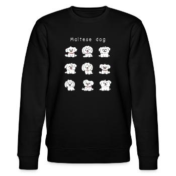 Amour pour un bichon maltais – 9 dessins mignons d’un chien - Sweat bio CHANGER Stanley/Stella Unisexe - noir - Devant - Nik (191cm) & Marisol (170cm)