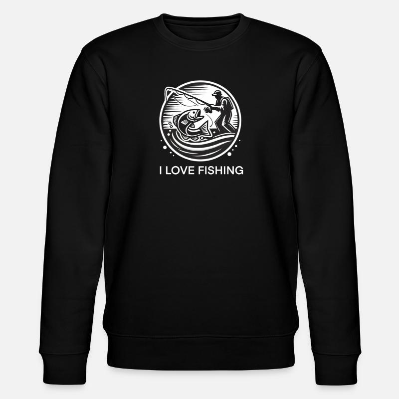 Ich liebe Angeln - Stanley/Stella Unisex Bio-Sweatshirt CHANGER  - Schwarz