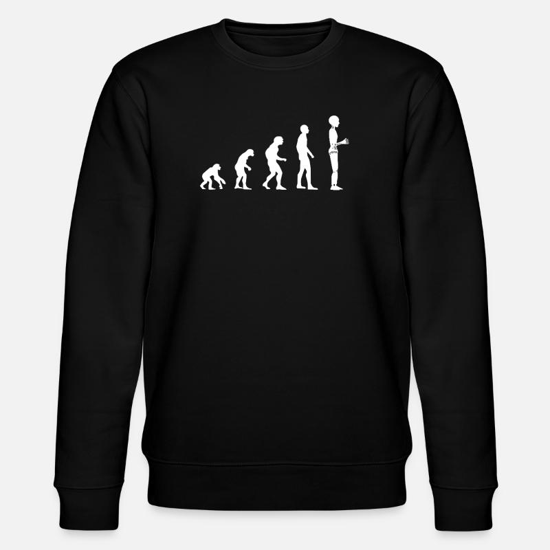 Robot Evolution - Stanley/Stella CHANGER Unisex Organic Sweatshirt - black