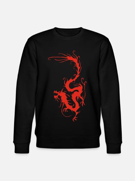 Red Smoke Dragon - Stanley/Stella CHANGER Unisex Organic Sweatshirt - black