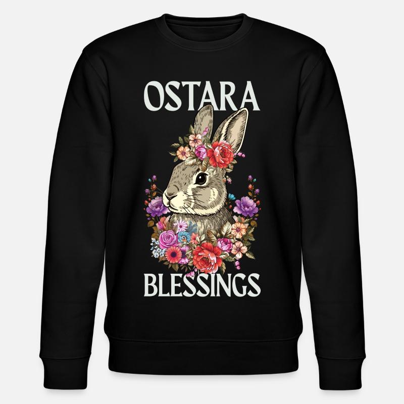 Bénédictions d’Ostara Joyeuse Lapin de Pâques - Sweat bio CHANGER Stanley/Stella Unisexe - noir