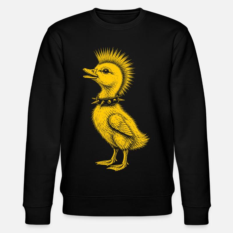 Punk Küken Irokese Tier Shirt - Stanley/Stella Unisex Bio-Sweatshirt CHANGER - Schwarz