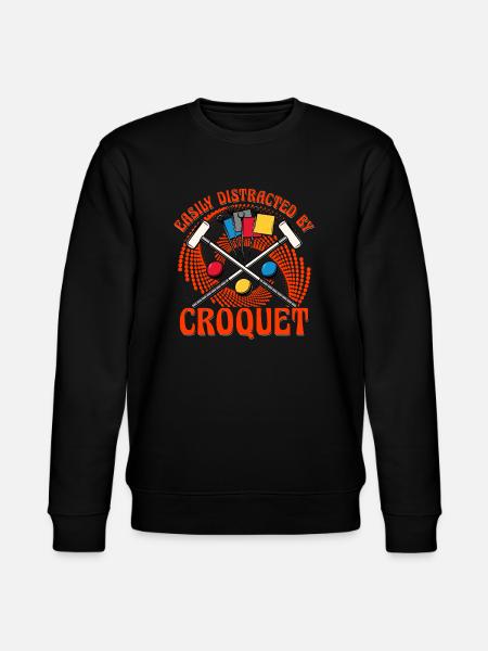 Easily Distracted by Croquet - Stanley/Stella CHANGER Unisex Organic Sweatshirt - black