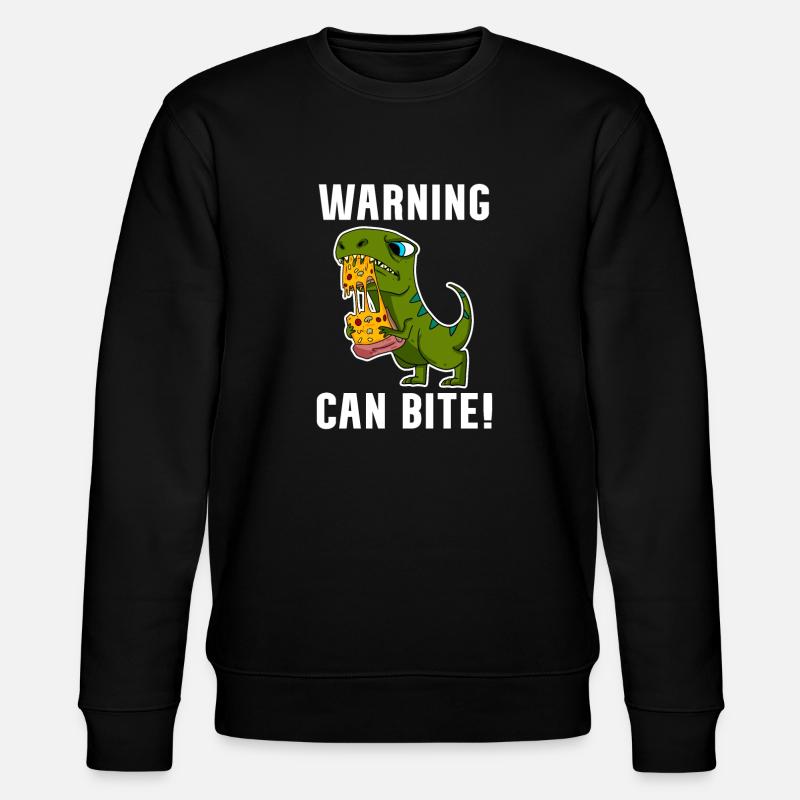 Dinosaurs with pizza - Stanley/Stella CHANGER Unisex Organic Sweatshirt - black