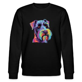 Wasserfarben Farbenfroher Standard Schnauzer - Stanley/Stella Unisex Bio-Sweatshirt CHANGER  - Schwarz - Vorne - Nik (191cm) & Marisol (170cm)