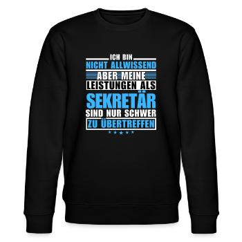Unsurpassed performance as a secretary - Stanley/Stella CHANGER Unisex Organic Sweatshirt - black - Front - Nik (191cm) & Marisol (170cm)