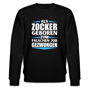 Zocker im falschen Job gelandet - Stanley/Stella Unisex Bio-Sweatshirt CHANGER  - Schwarz - Vorne - Nik (191cm) & Marisol (170cm)