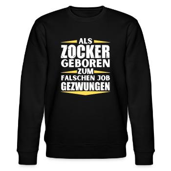 Zocker im falschen Job gelandet - Stanley/Stella Unisex Bio-Sweatshirt CHANGER  - Schwarz - Vorne - Nik (191cm) & Marisol (170cm)