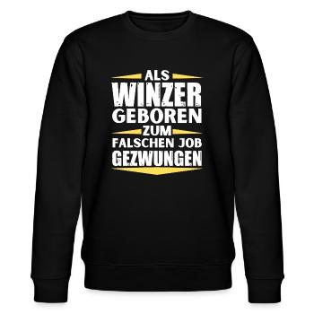 Winzer im falschen Job gelandet - Stanley/Stella Unisex Bio-Sweatshirt CHANGER  - Schwarz - Vorne - Nik (191cm) & Marisol (170cm)