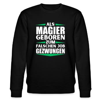 Magier im falschen Job gelandet - Stanley/Stella Unisex Bio-Sweatshirt CHANGER  - Schwarz - Vorne - Nik (191cm) & Marisol (170cm)