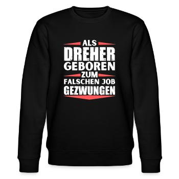 Dreher im falschen Job gelandet - Stanley/Stella Unisex Bio-Sweatshirt CHANGER  - Schwarz - Vorne - Nik (191cm) & Marisol (170cm)