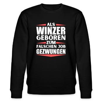 Winzer im falschen Job gelandet - Stanley/Stella Unisex Bio-Sweatshirt CHANGER  - Schwarz - Vorne - Nik (191cm) & Marisol (170cm)