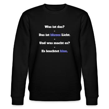 Blaues Licht - Stanley/Stella Unisex Bio-Sweatshirt CHANGER  - Schwarz - Vorne - Nik (191cm) & Marisol (170cm)