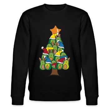 Weihnachten Avocado Tannenbaum Weihnachtsbaum - Stanley/Stella Unisex Bio-Sweatshirt CHANGER  - Schwarz - Vorne - Nik (191cm) & Marisol (170cm)