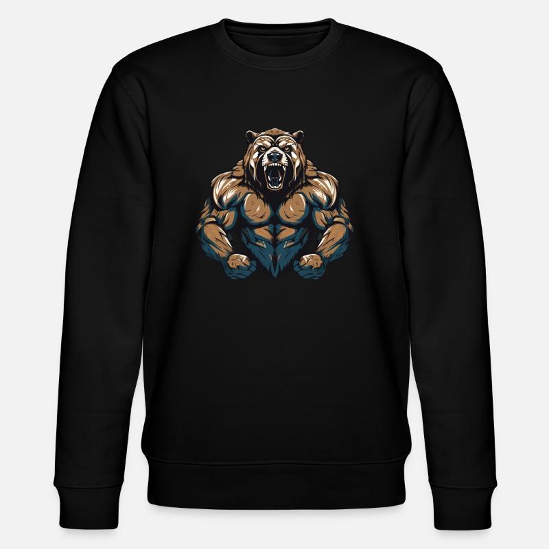 Grizzly Bär Beast - Stanley/Stella Unisex Bio-Sweatshirt CHANGER  - Schwarz