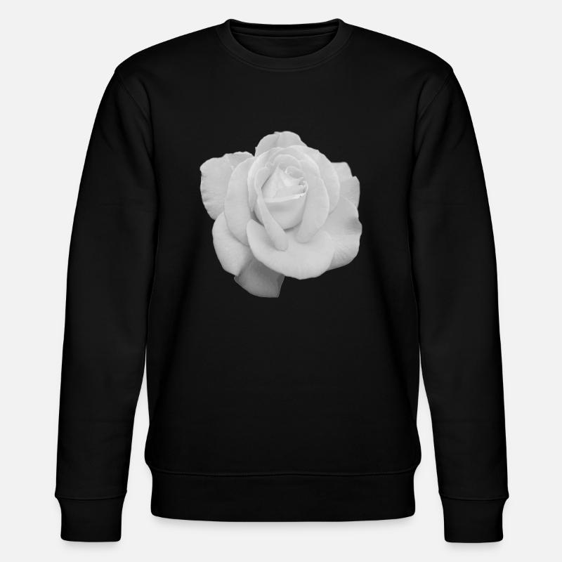 Rose blanche - Sweat bio CHANGER Stanley/Stella Unisexe - noir