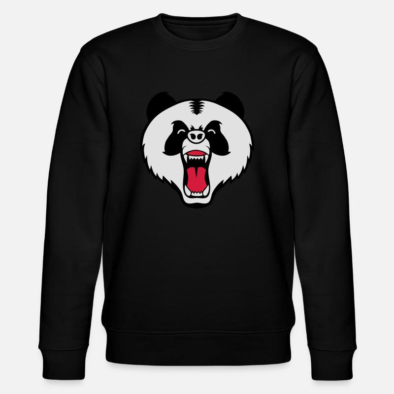 wütend Pandabären - Stanley/Stella Unisex Bio-Sweatshirt CHANGER  - Schwarz