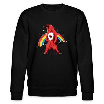 Regenbogenbär - Stanley/Stella Unisex Bio-Sweatshirt CHANGER  - Schwarz - Vorne - Nik (191cm) & Marisol (170cm)