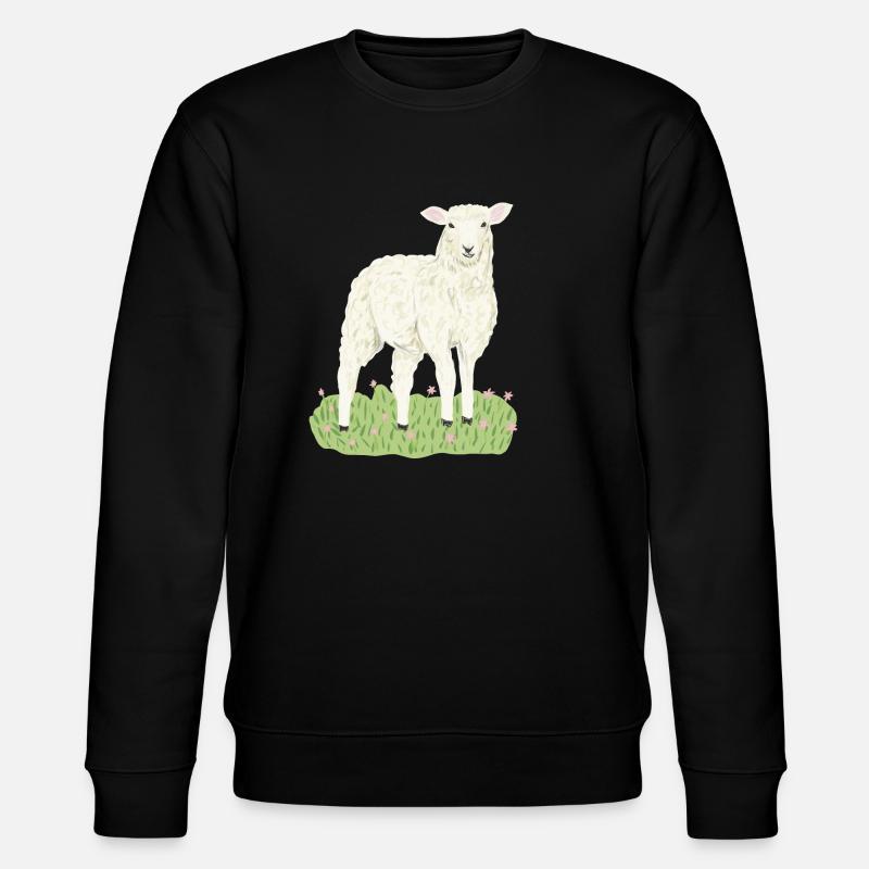 Süßes Schaf - Stanley/Stella Unisex Bio-Sweatshirt CHANGER  - Schwarz