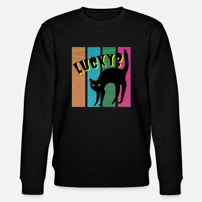 Lucky? cat - Stanley/Stella Unisex Bio-Sweatshirt CHANGER - Schwarz